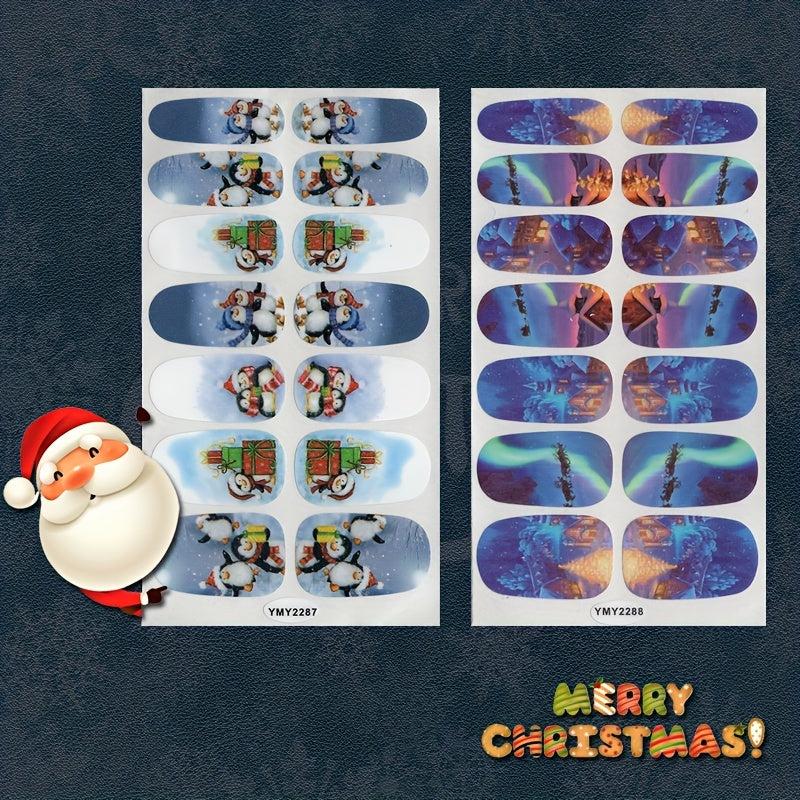 Christmas Nail Polish Stickers with 3 Nail Files - Xmas Parties