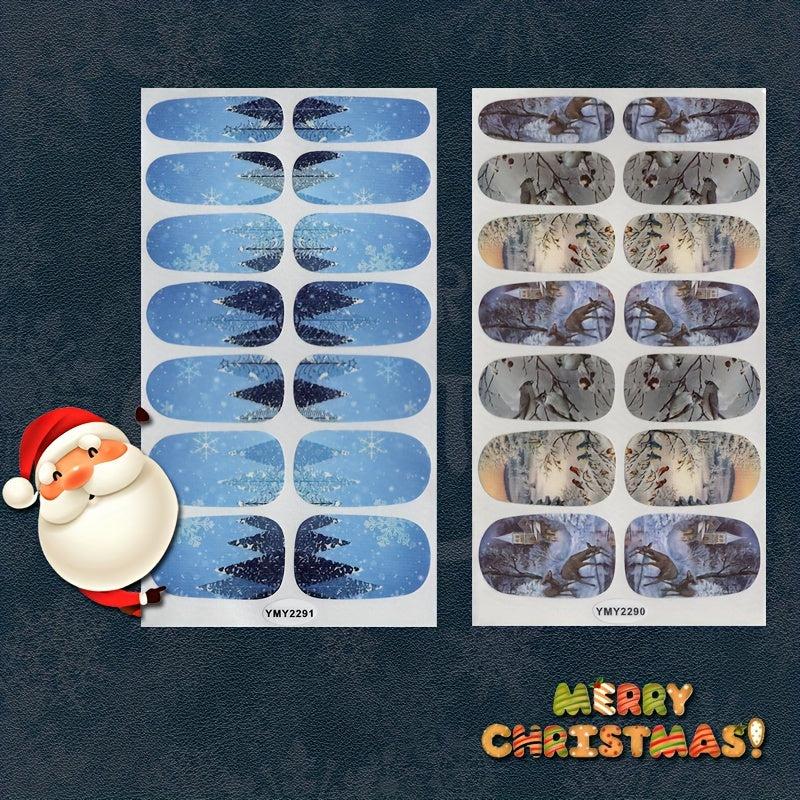 Christmas Nail Polish Stickers with 3 Nail Files - Xmas Parties