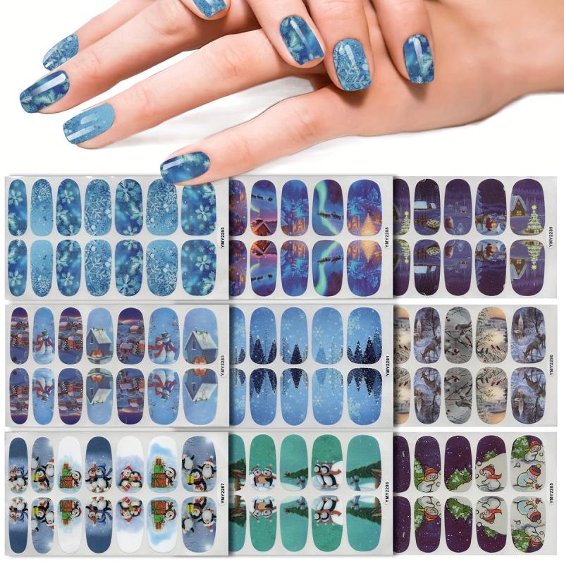 Christmas Nail Polish Stickers with 3 Nail Files - Xmas Parties