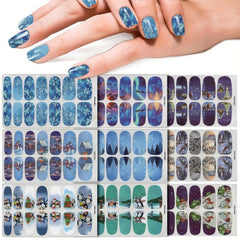 Christmas Nail Polish Stickers with 3 Nail Files - Xmas Parties