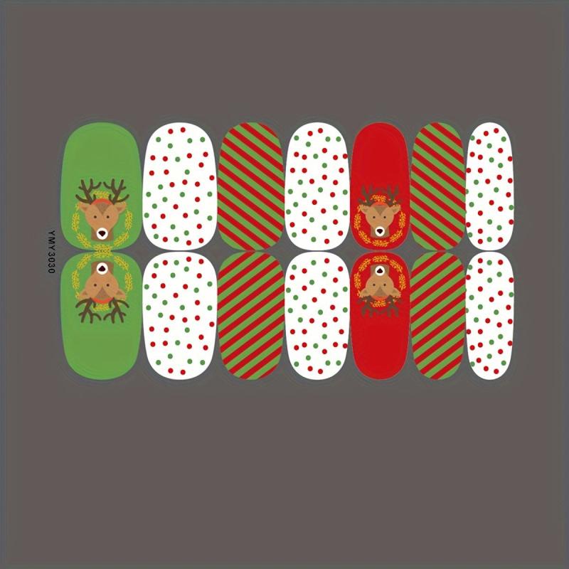 Christmas Nail Polish Stickers Snowflake Elk Santa Claus Xmas Parties