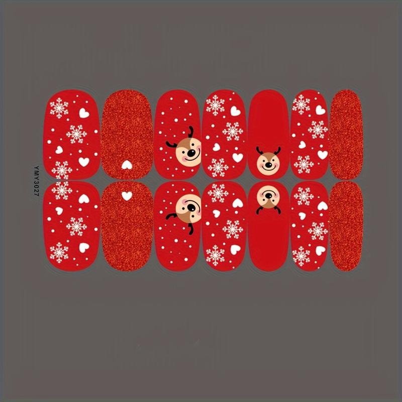 Christmas Nail Polish Stickers Snowflake Elk Santa Claus Xmas Parties