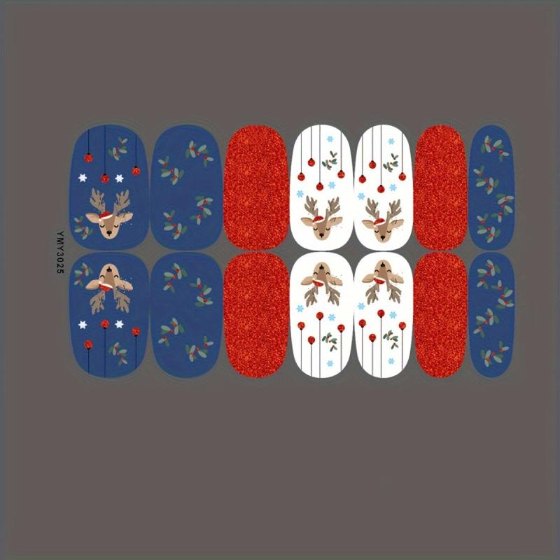 Christmas Nail Polish Stickers Snowflake Elk Santa Claus Xmas Parties