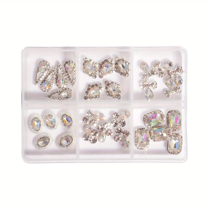 30pcs Large 3D Silvery Alloy Nail AB Rhinestones Charm