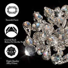 30pcs Large 3D Silvery Alloy Nail AB Rhinestones Charm