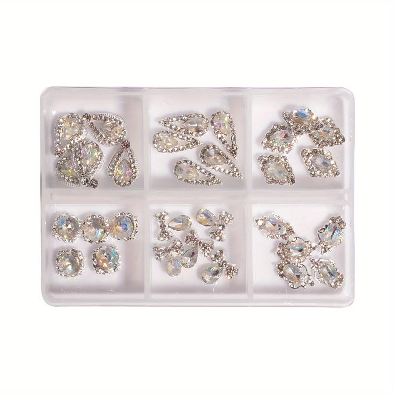 30pcs Large 3D Silvery Alloy Nail AB Rhinestones Charm