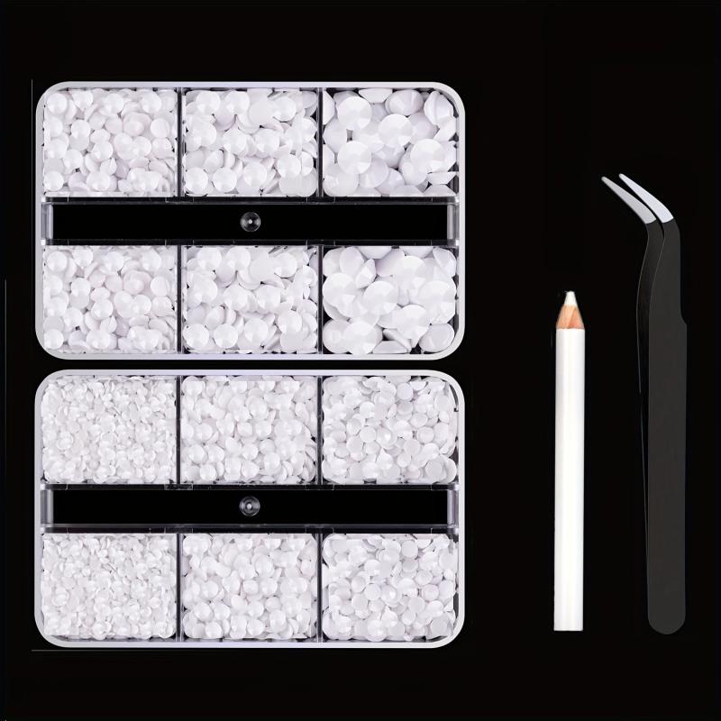 5600pcs Flat Bottom Resin Drill Jelly AB Nail Art Rhinestones Gemstones