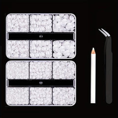 5600pcs Flat Bottom Resin Drill Jelly AB Nail Art Rhinestones Gemstones
