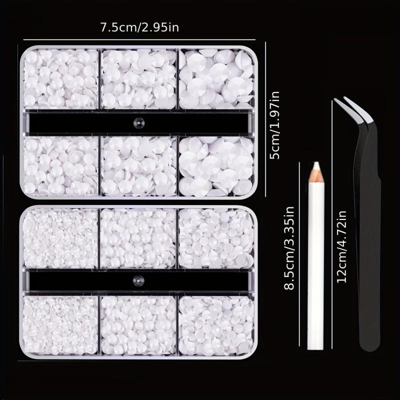 5600pcs Flat Bottom Resin Drill Jelly AB Nail Art Rhinestones Gemstones