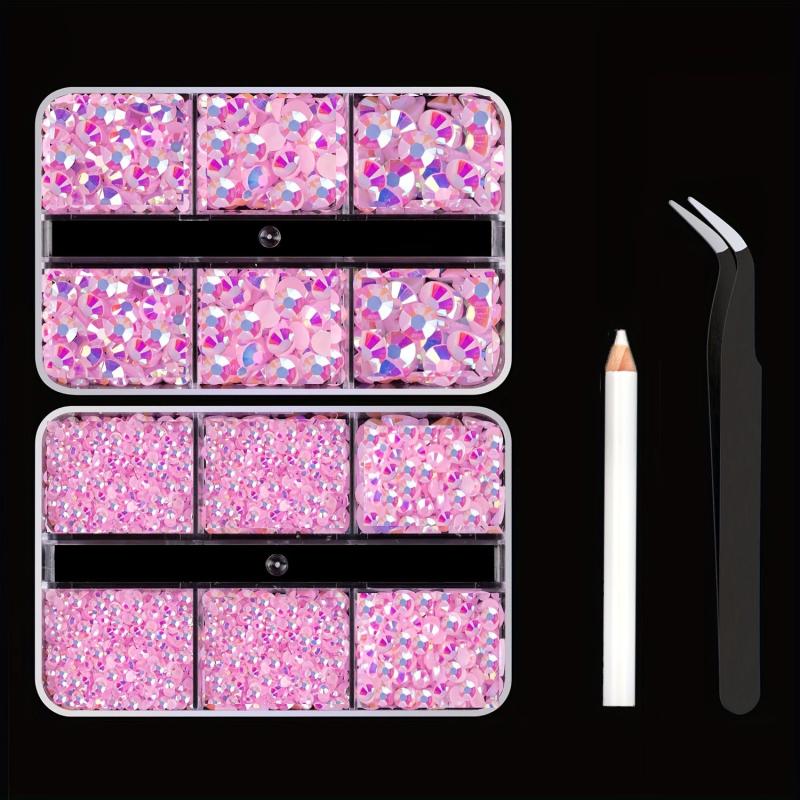 5600pcs Flat Bottom Resin Drill Jelly AB Nail Art Rhinestones Gemstones