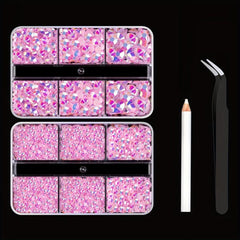 5600pcs Flat Bottom Resin Drill Jelly AB Nail Art Rhinestones Gemstones