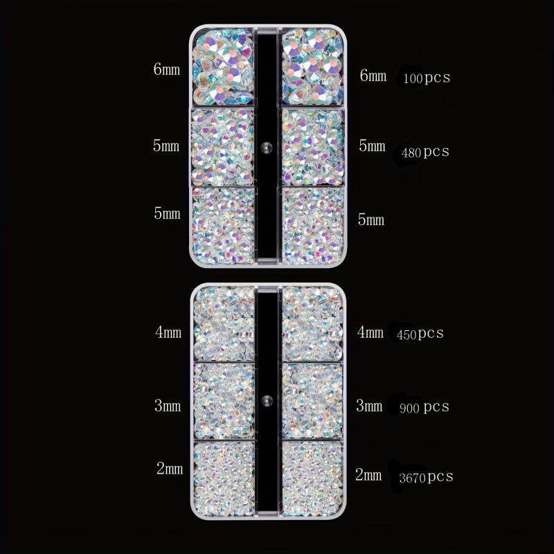 5600pcs Flat Bottom Resin Drill Jelly AB Nail Art Rhinestones Gemstones