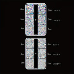 5600pcs Flat Bottom Resin Drill Jelly AB Nail Art Rhinestones Gemstones