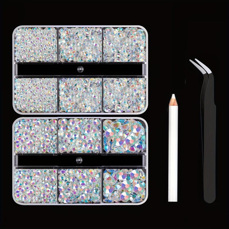 5600pcs Flat Bottom Resin Drill Jelly AB Nail Art Rhinestones Gemstones