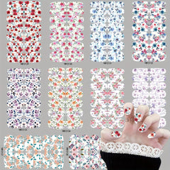 Colorful Flower Nail Polish Stickers Self Adhesive Gel Nail Decals