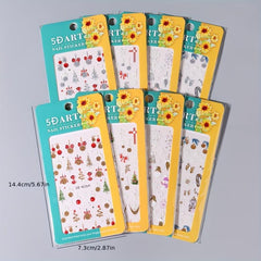 Embossed Glitter Holiday Nail Art Stickers