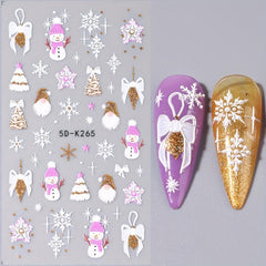 Embossed Glitter Holiday Nail Art Stickers