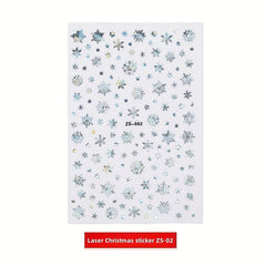 Laser Christmas Nail Art Stickers - Santa Claus Snowflake Snowman Decals