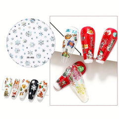 Laser Christmas Nail Art Stickers - Santa Claus Snowflake Snowman Decals