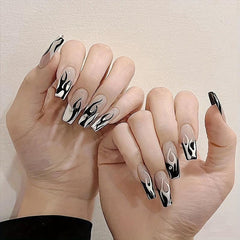 Flame Nail Stickers French Tip Nail Decals Self Adhesive 3D Nail Art Supplies