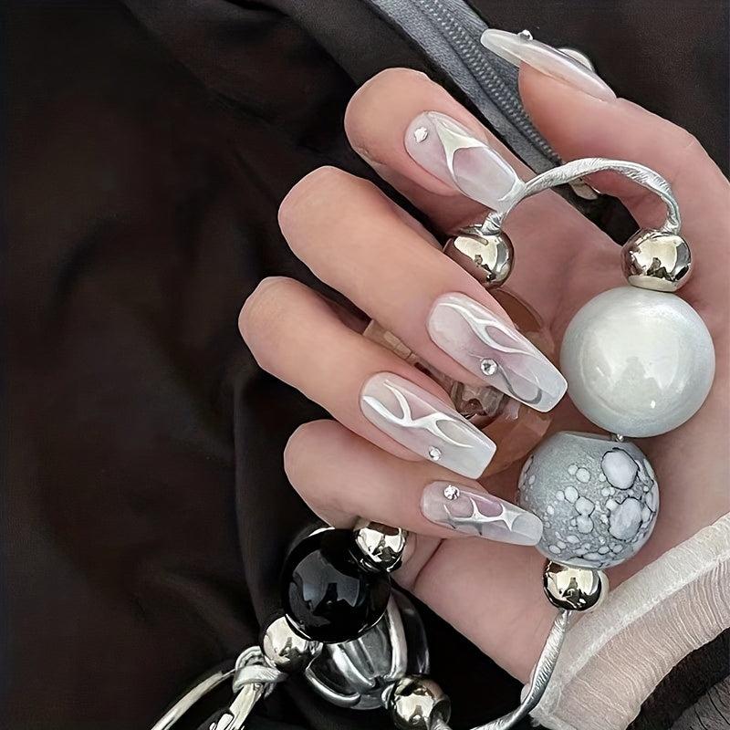 Flame Nail Stickers French Tip Nail Decals Self Adhesive 3D Nail Art Supplies