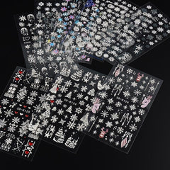 5D Snowflake Embossed Nail Art Sticker, Nail Art Slider Decoration