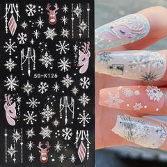 5D Snowflake Embossed Nail Art Sticker, Nail Art Slider Decoration