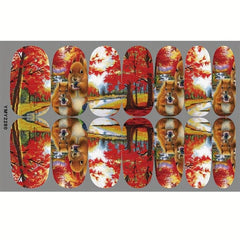 Maple Leaf Fall Nail Wraps Stickers Self Adhesive Thanksgiving Nail Decals