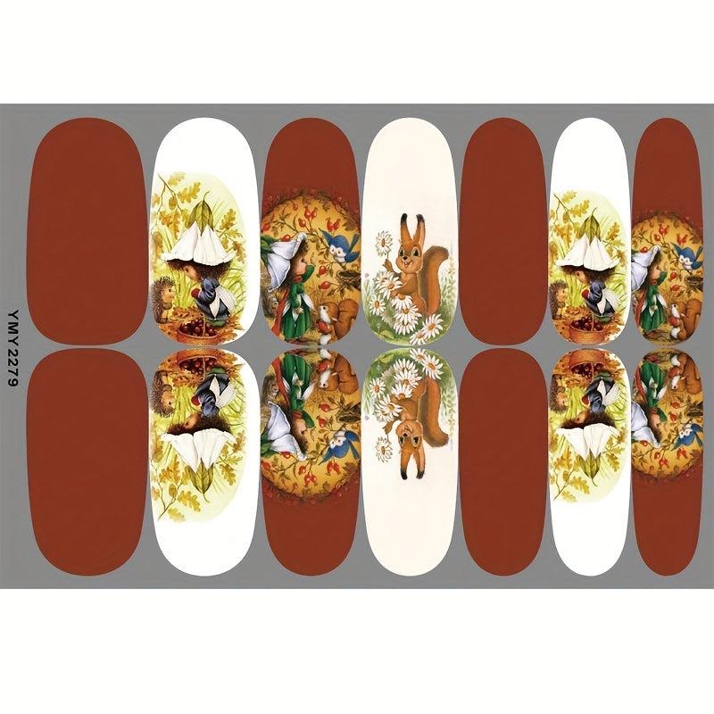 Maple Leaf Fall Nail Wraps Stickers Self Adhesive Thanksgiving Nail Decals