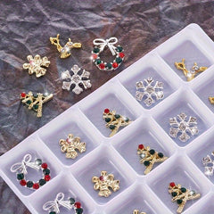 20pcs Christmas Nail Charms w/ Rhinestone 3D Nail Gem Accessories