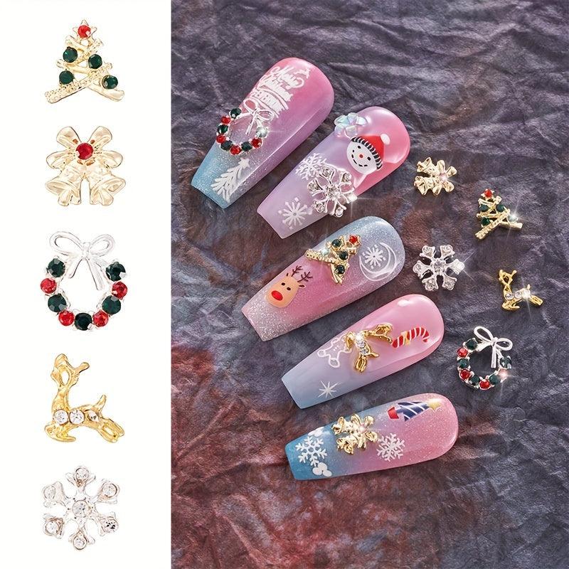 20pcs Christmas Nail Charms w/ Rhinestone 3D Nail Gem Accessories
