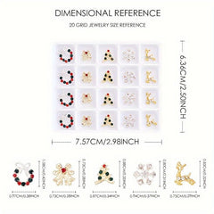 20pcs Christmas Nail Charms w/ Rhinestone 3D Nail Gem Accessories