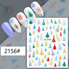 1 Pcs Colorful Snowflake Elk Christmas Nail Art Sticker Nail Decals