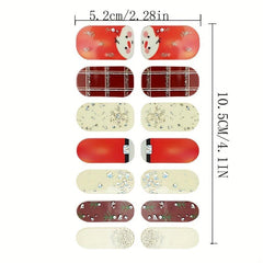 Christmas Full Wrap Nail Polish Stickers + 2 Nail Files