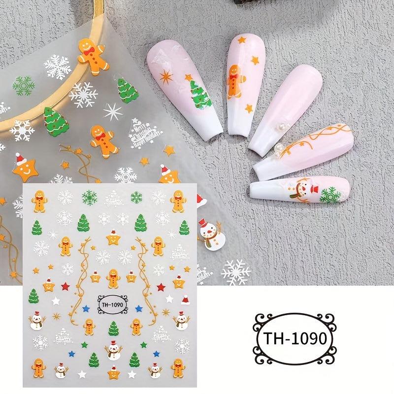 Christmas Nail Art Stickers Snowflake Elk Christmas Tree Nail Art Decals