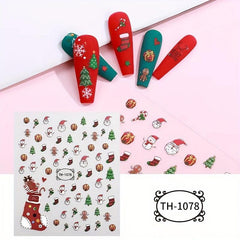 Christmas Nail Art Stickers Snowflake Elk Christmas Tree Nail Art Decals