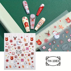 Christmas Nail Art Stickers Snowflake Elk Christmas Tree Nail Art Decals
