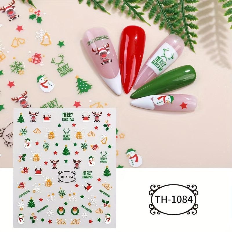 Christmas Nail Art Stickers Snowflake Elk Christmas Tree Nail Art Decals