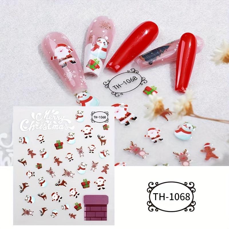 Christmas Nail Art Stickers Snowflake Elk Christmas Tree Nail Art Decals