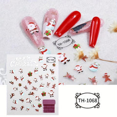 Christmas Nail Art Stickers Snowflake Elk Christmas Tree Nail Art Decals