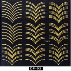 Golden Rivet Metal Adhesive Nail Decals Retro Studs Nail Art Decorations