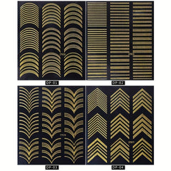 Golden Rivet Metal Adhesive Nail Decals Retro Studs Nail Art Decorations