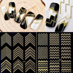 Golden Rivet Metal Adhesive Nail Decals Retro Studs Nail Art Decorations