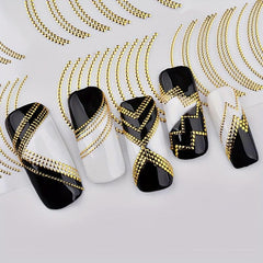 Golden Rivet Metal Adhesive Nail Decals Retro Studs Nail Art Decorations