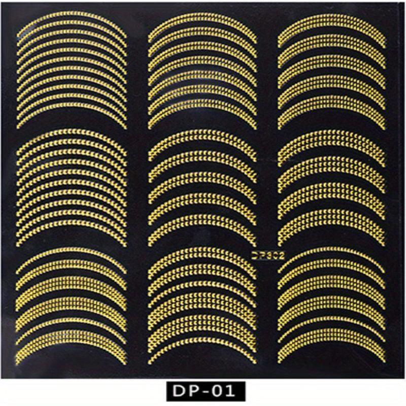 Golden Rivet Metal Adhesive Nail Decals Retro Studs Nail Art Decorations
