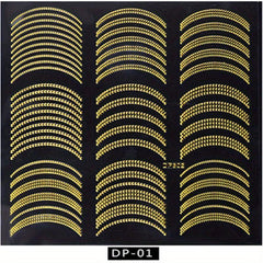 Golden Rivet Metal Adhesive Nail Decals Retro Studs Nail Art Decorations