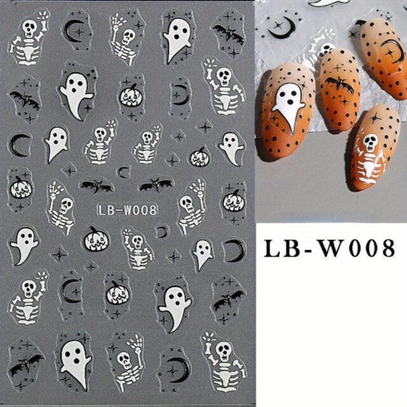 Halloween Nail Art Stickers Bat Spider Pumpkin Ghost DIY Nail Decals