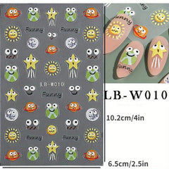 Halloween Nail Art Stickers Bat Spider Pumpkin Ghost DIY Nail Decals