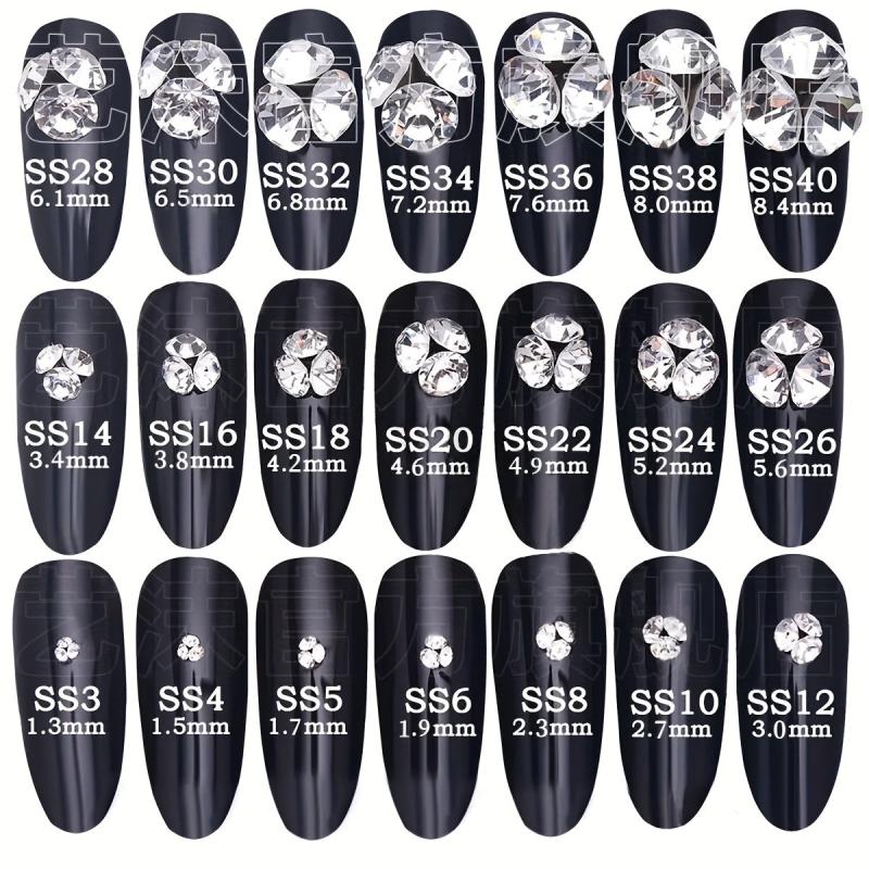 Rhinestone Nail Art Gems with Crystals for DIY Nails