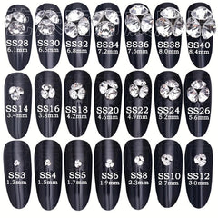 Rhinestone Nail Art Gems with Crystals for DIY Nails
